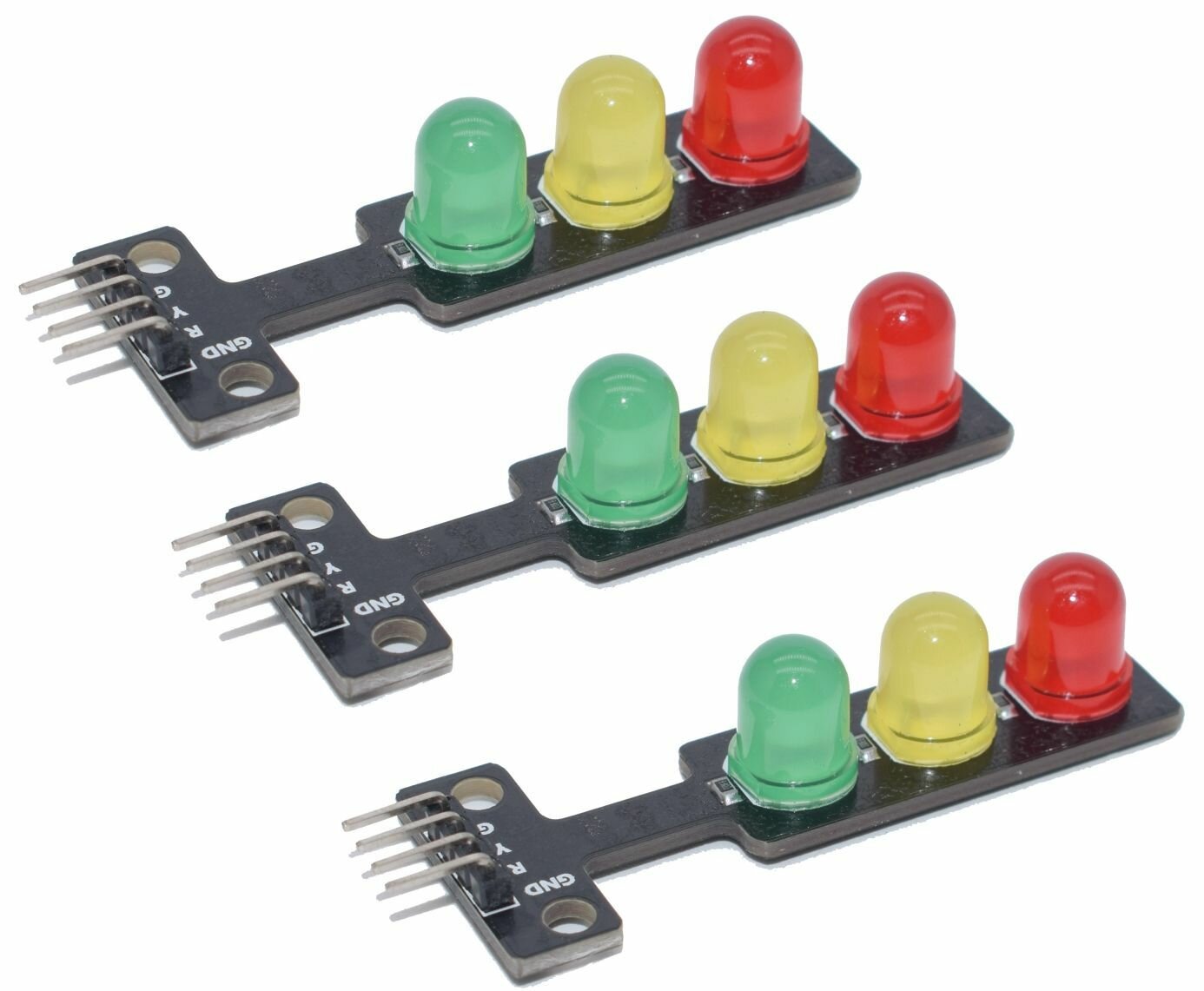 3 штуки! Модуль светофора с тремя светодиодами для Arduino / Ардуино DC 5В (У)