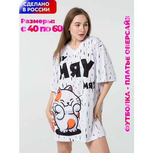 фото Футболка evofox платье-футболка, размер 40-46, черный, белый