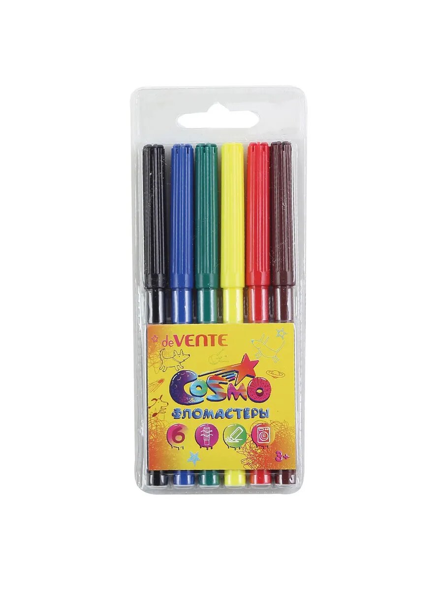 Фломастеры на водной основе 6 цветов