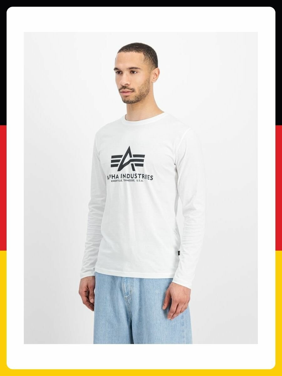 Лонгслив спортивный ALPHA INDUSTRIES, размер XXXL, , белый
