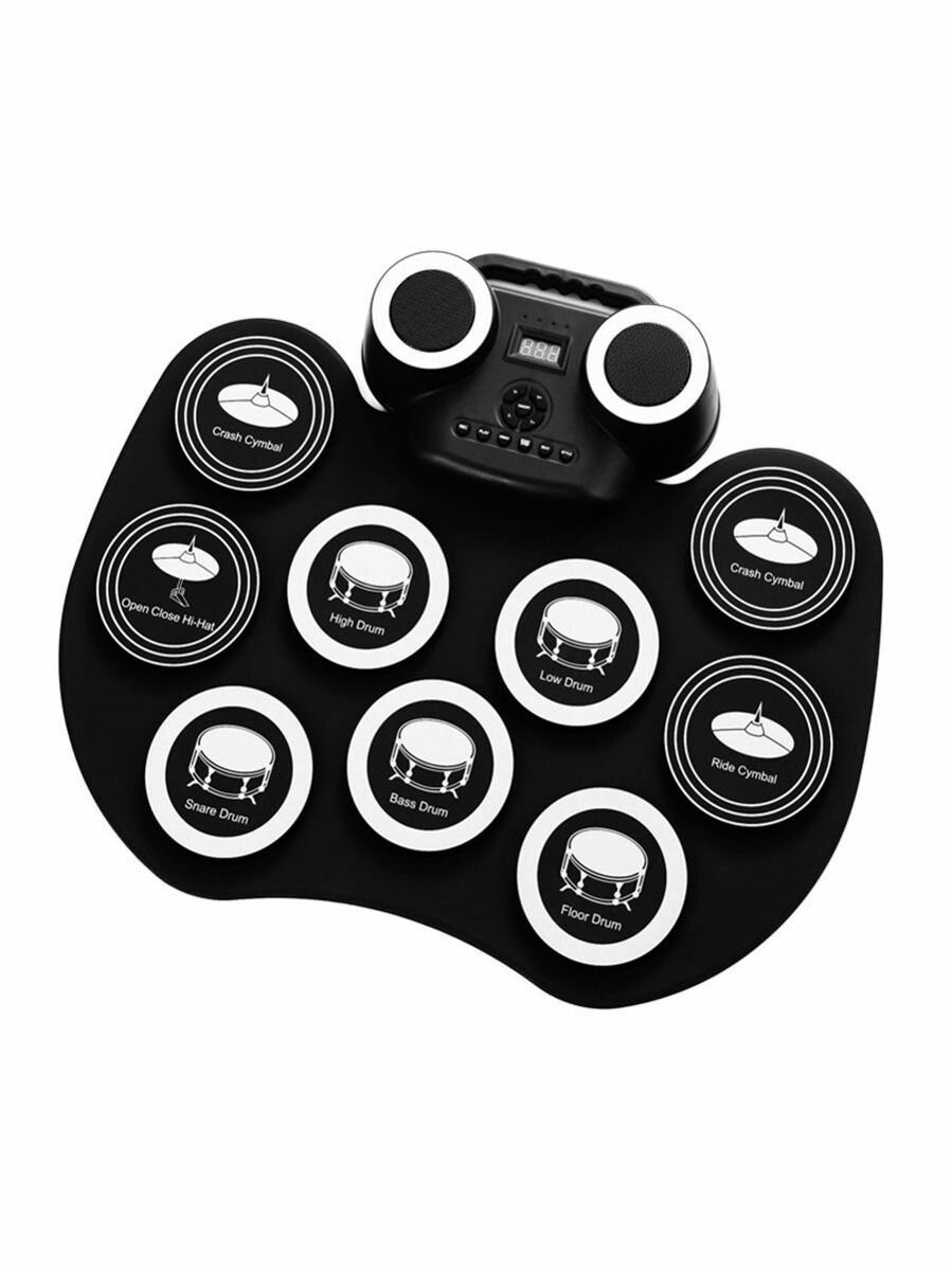 Электронная барабанная установка с ручным управлением и динамиками электронный барабан47 белый