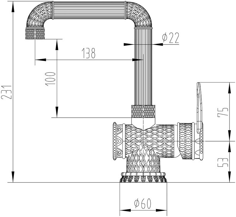 Смеситель для раковины ZorG Antic A 419 U-BR LOFT бронза