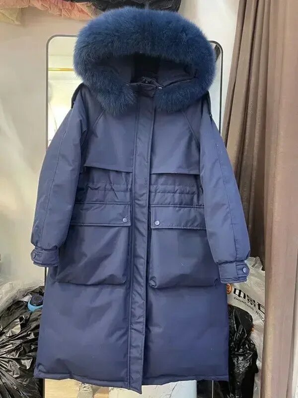 Пуховик  размер M темно-синий