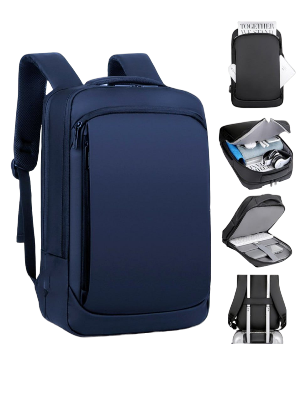 Рюкзак для ноутбука 15.6”, городской и дорожный, с USB-портом, влагозащитный, мужской спортивный — фото 1