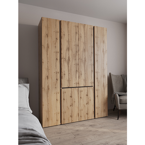 фото Шкаф homegrad "sura-2", лдсп, цвет дуб вотан, графит, 120х48х210см