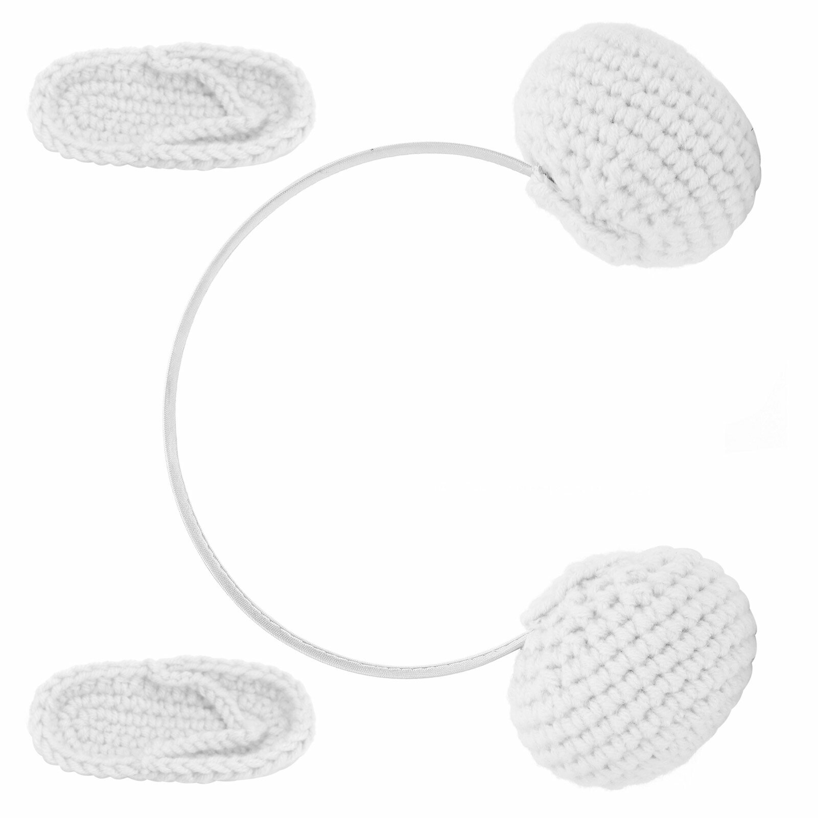 Набор для фотосессий с детскими тапочками и наушниками вязаные аксессуары для новорожденных белый цвет