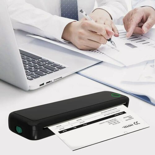 Изображение товара Принтер термотрансферный Беспроводной термопринтер, подходящий для учебы и офиса, черный