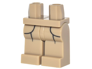 Hips and Legs with Black Pockets and Pleats Pattern, 970c00pb0694 Dark Tan U