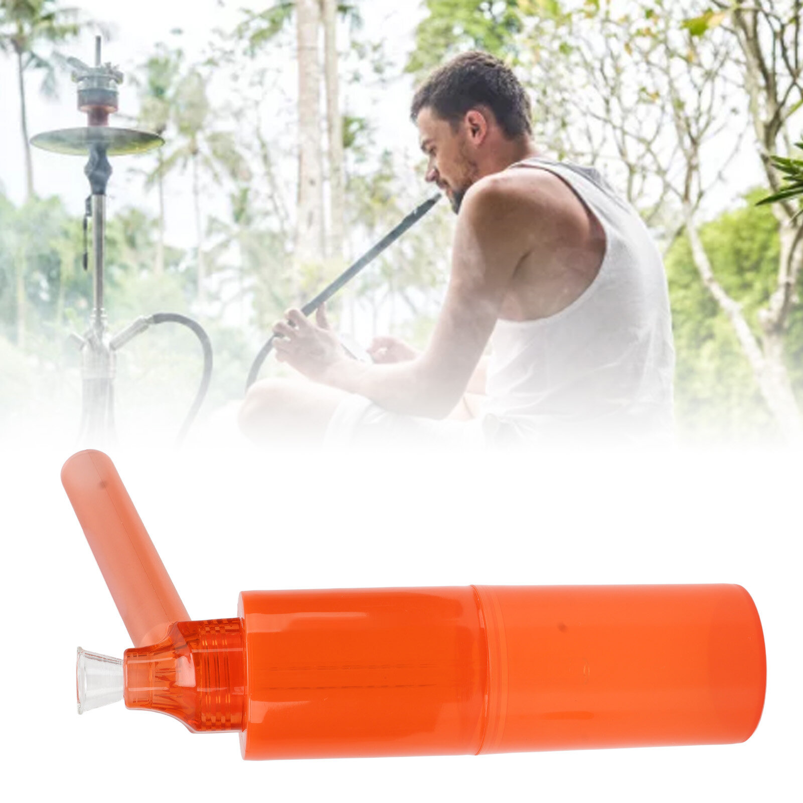 Портативный набор чашек для кальяна цилиндрическая пластиковая трубка для курения кальяна аксессуары для дыма для дома путешествий оранжевый