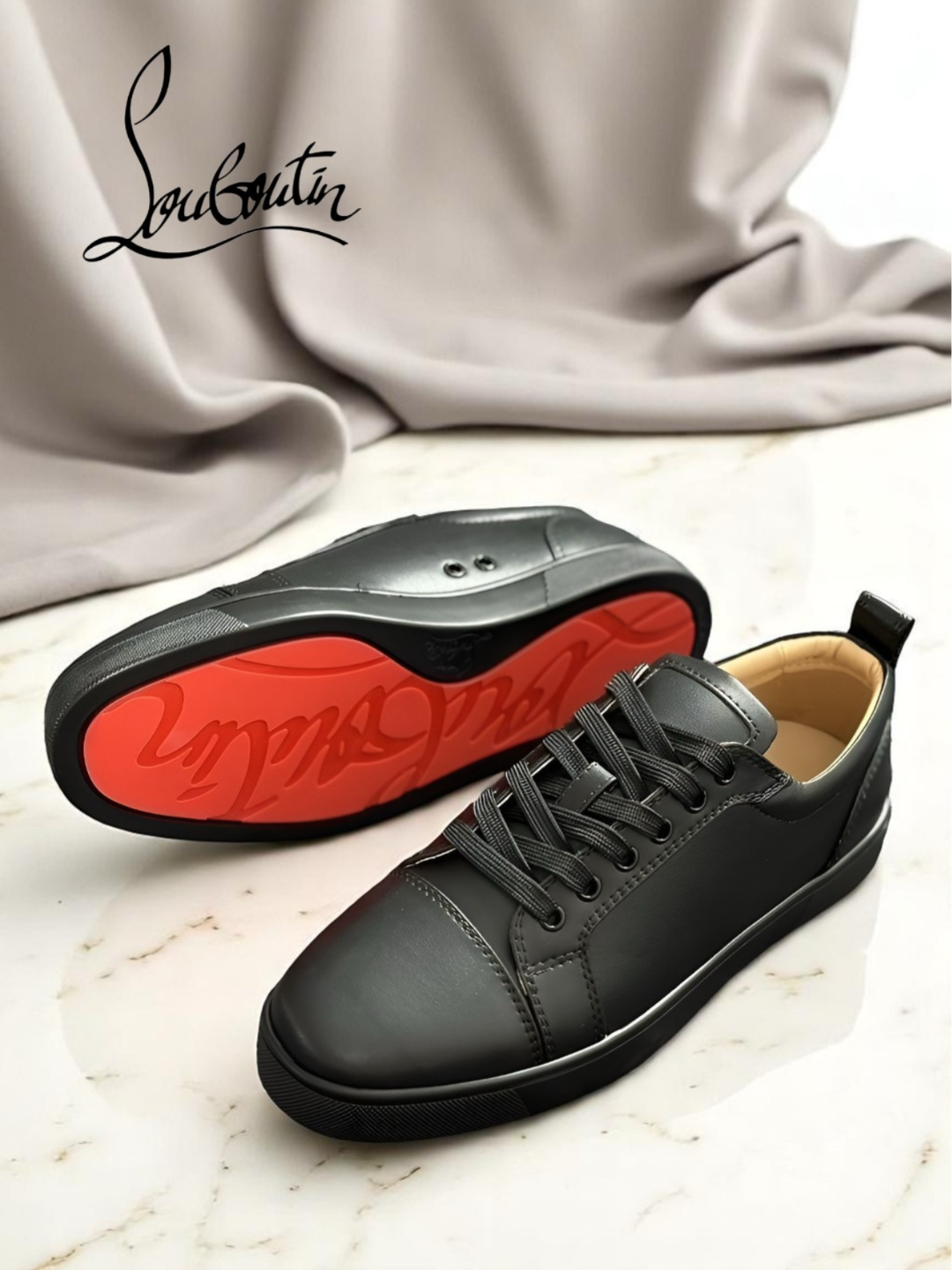 Кроссовки Christian Louboutin Louis Junior, размер 43, черный/фуксия