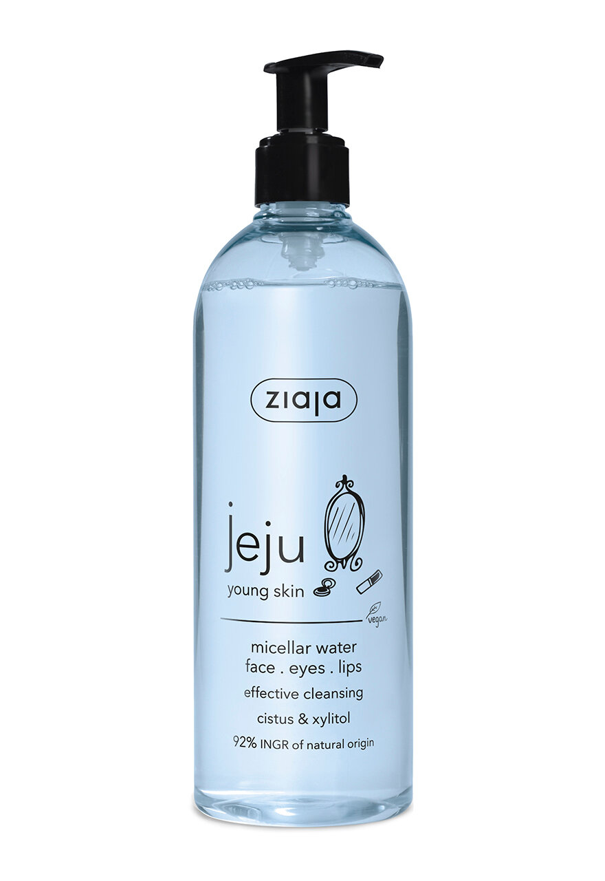 Мицеллярная Вода Ziaja "JEJU", с глицерином, для молодой кожи, 390мл