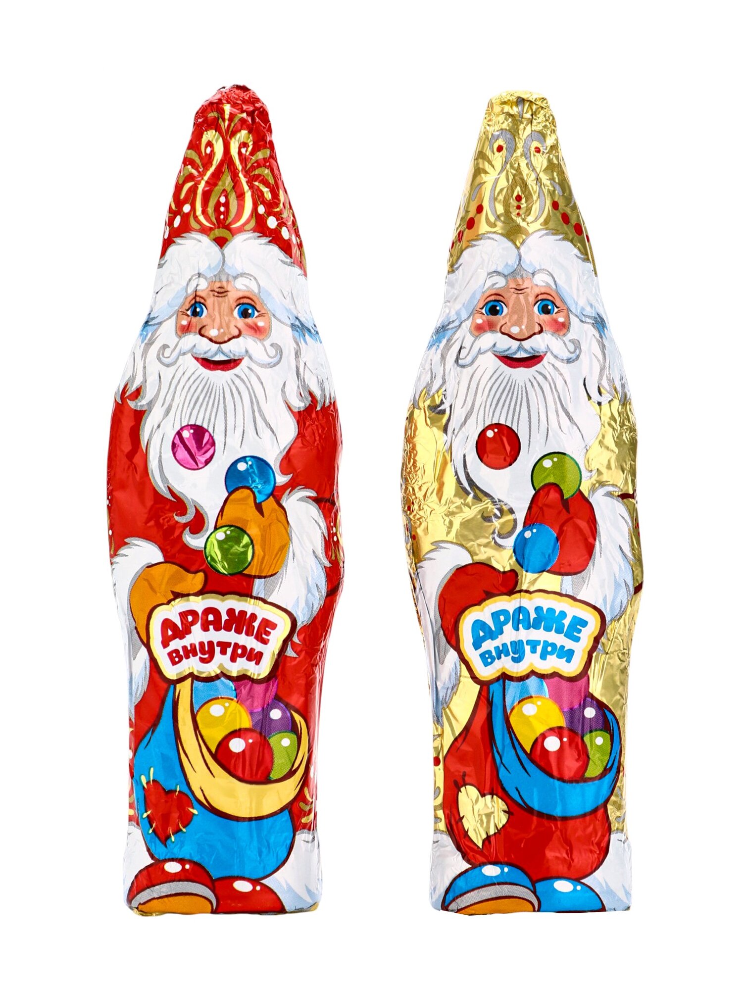 Фигурный шоколад «Дед мороз» с драже внутри кондитерская глазурь 80 г