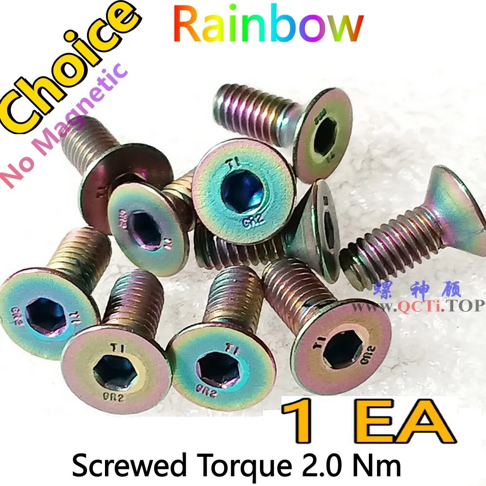 1EA DIN 7991 M4 Титановые винты M4x6 M4x8 M4x10 M4x12 M4x14 M4x15 M4x16 M4x18 M4x20 Драйвер с шестигранной головкой с плоской головкой 2,5 Ti GR2