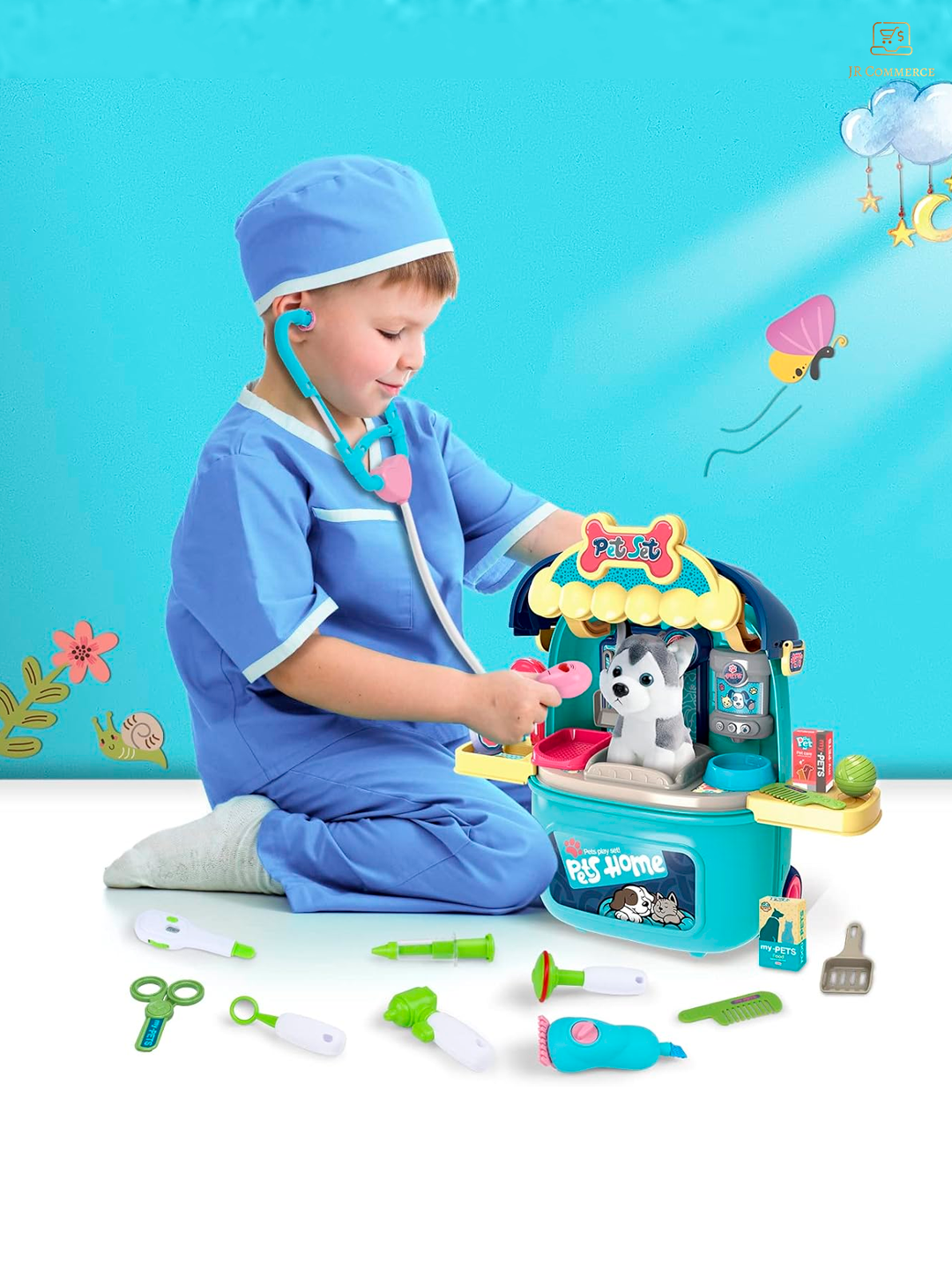 Игровой набор Чемодан с питомцем Груминг салон (мягкая игрушка, аксессуары)