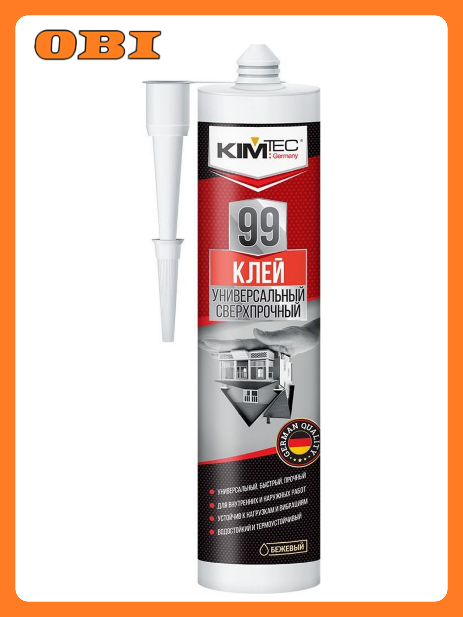 Монтажный клей KIM TEC 99 универсальный сверхпрочный бежевый 280 мл