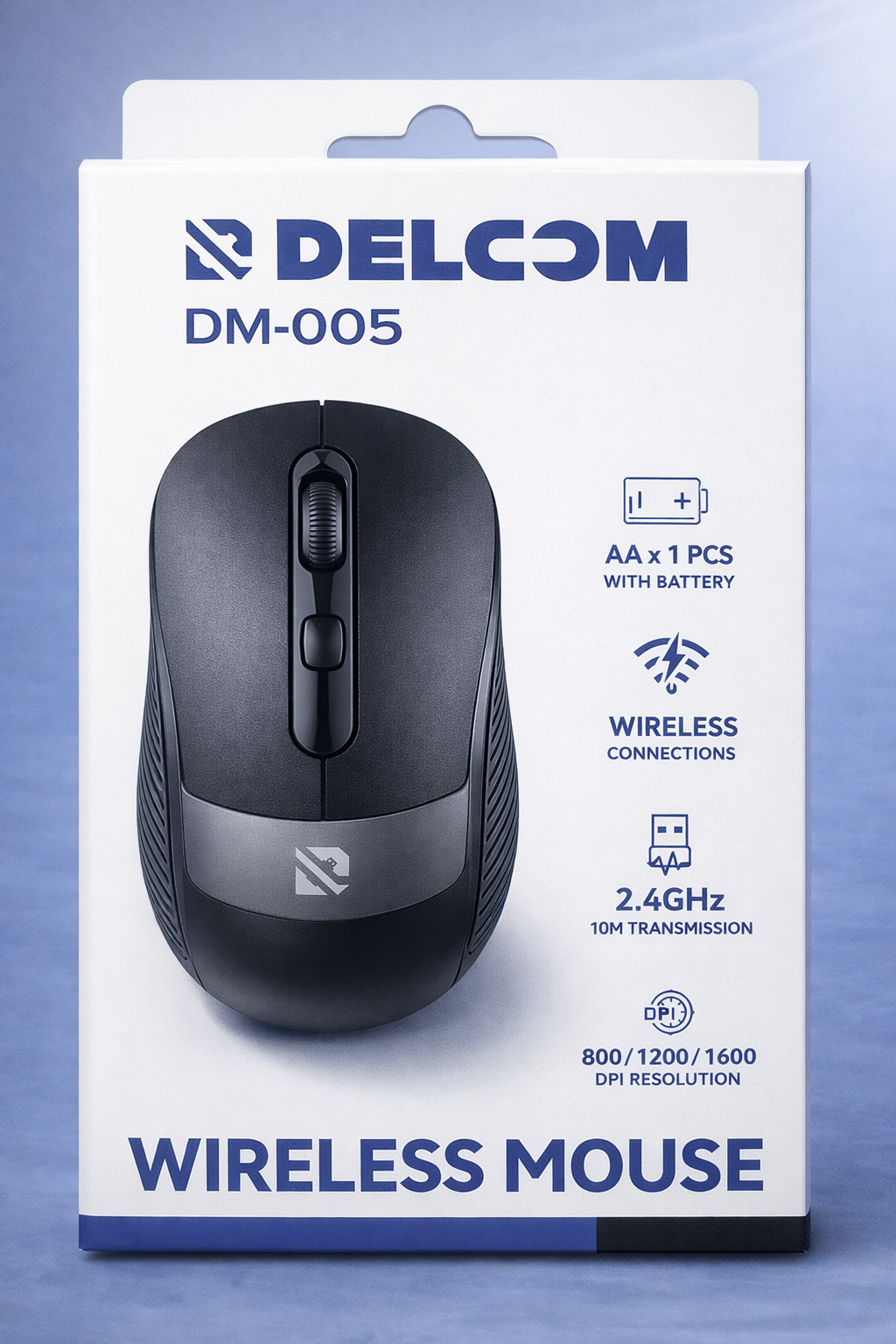 Беспроводная мышь DELCOM DM-005, 2.4 ГГц, 800/1200/1600 DPI