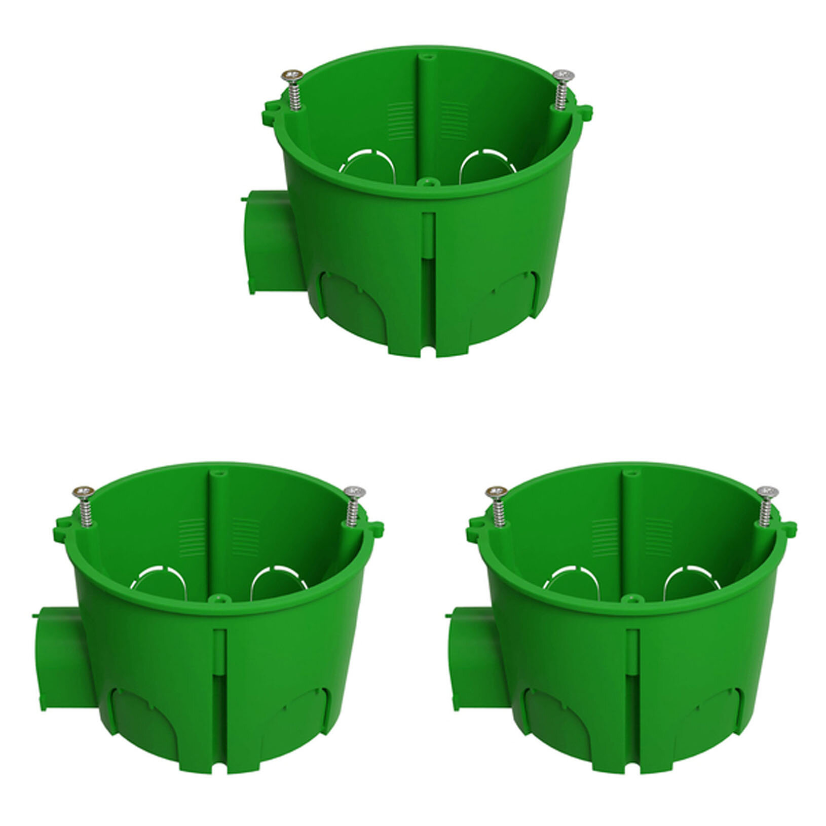 Подрозетник (GE40004‑10-R) для бетона d68х45 мм 8 вводов зеленый IP20 наборная безгалогенный (3 шт.)