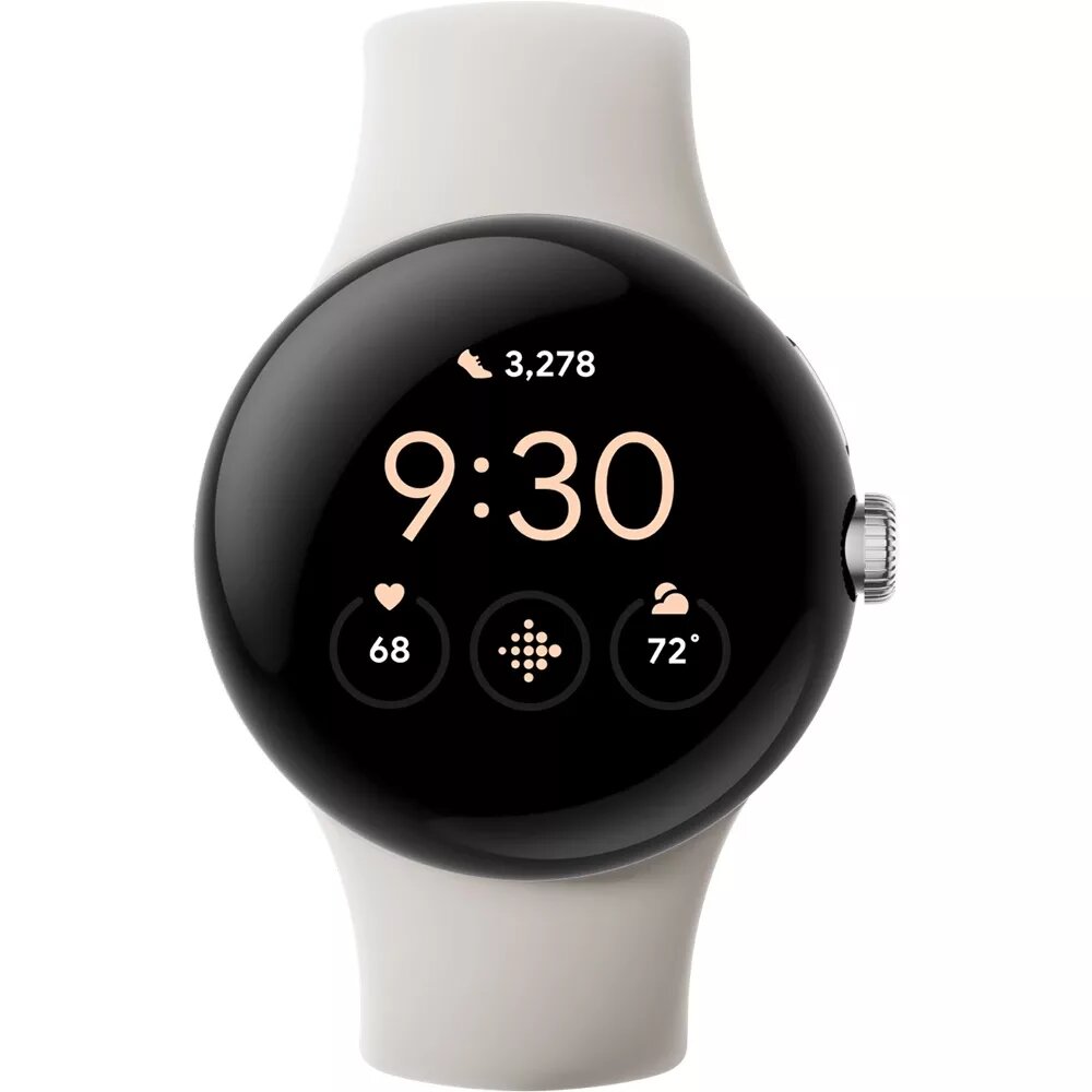 Умные часы Google Pixel Watch 3 41mm Bluetooth/Polished Silver/Porcelain Band