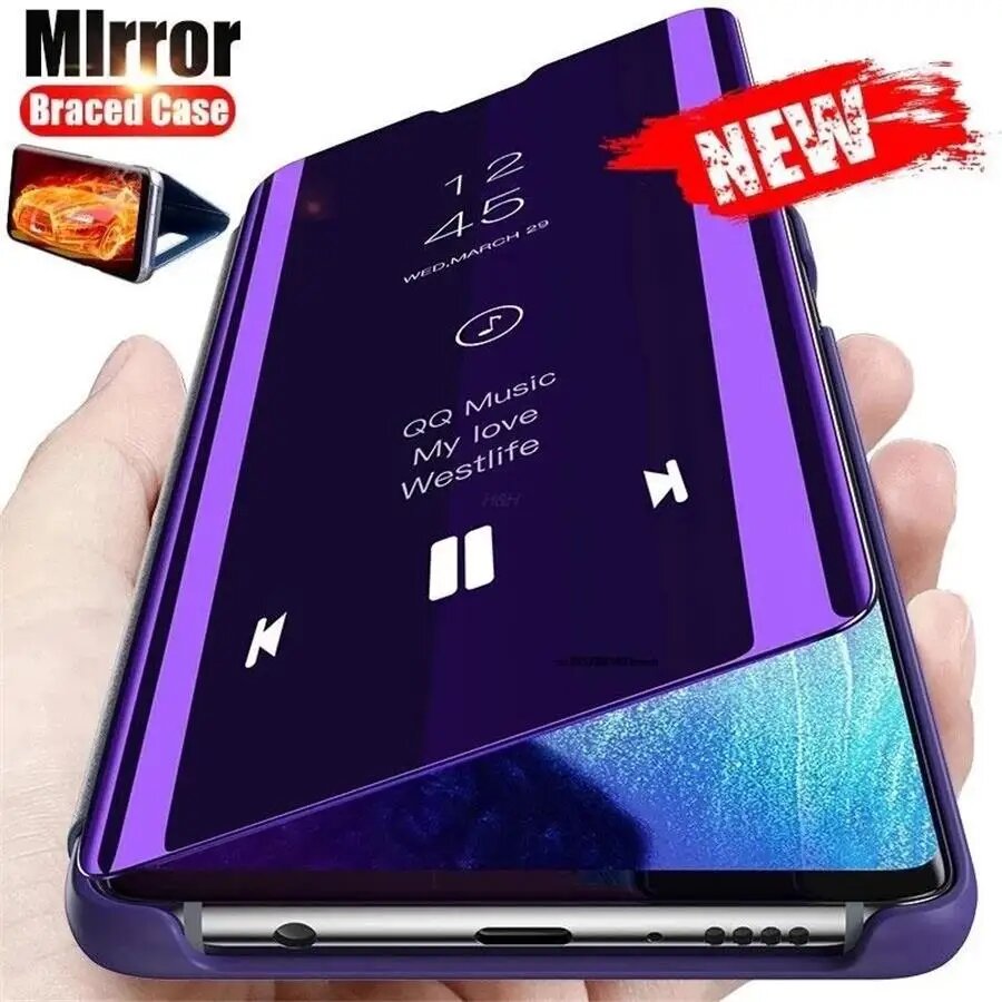 Флип-чехол Smart Mirror View для Xiaomi Redmi Note 14 Pro Plus 5G Shell Note14 4G 14Pro 14C C Кожаный чехол для мобильного телефона — фото 1