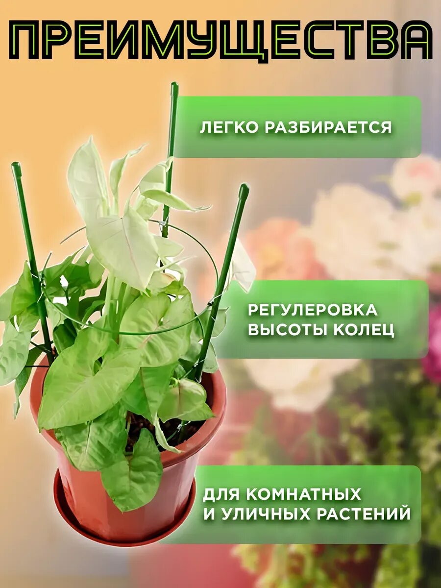 Изображение Кустодержатель садовый металлический опора для растений