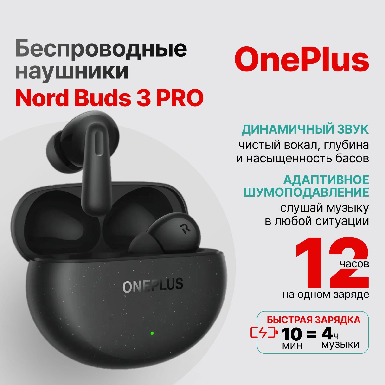 Беспроводные наушники OnePlus Nord Buds 3 PRO, E511A, (Starry Black) черный