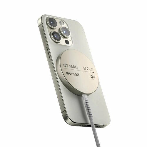 Портативное зарядное устройство MOMAX Q2 Mag для Apple титановый алюминий 15Вт 4990₽