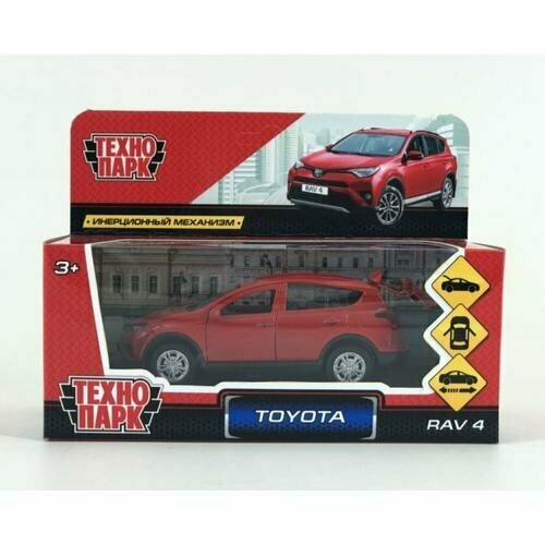 Модель Инерц. TOYOTA RAV4 (12см, металл, открываются двери, красная, в коробке) RAV4-RD,