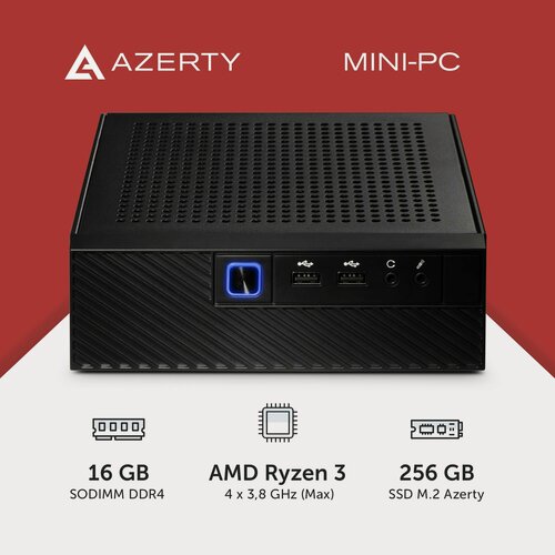 Изображение товара Мини ПК Azerty AZ-0035 (Ryzen3 5300U 4x2,6GHz;16Gb DDR4;256Gb SSD; Wi-Fi; BT)