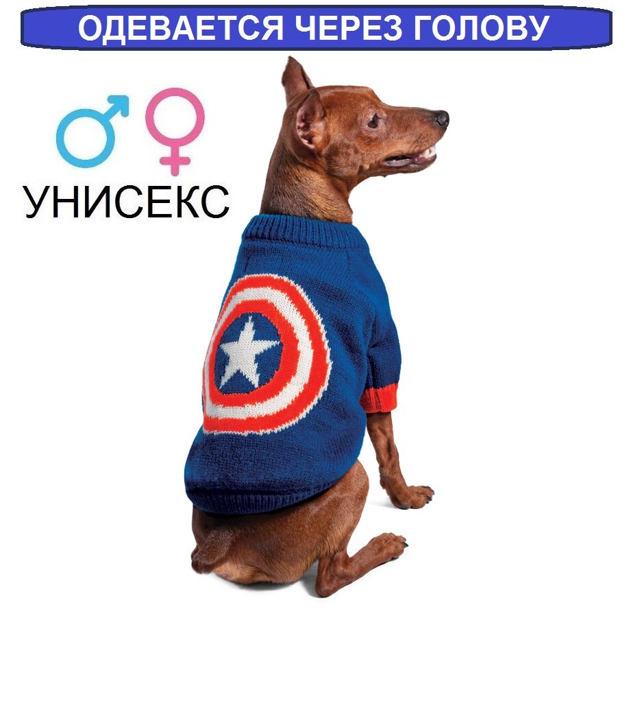 Свитер для собак Marvel Капитан Америка (25см )