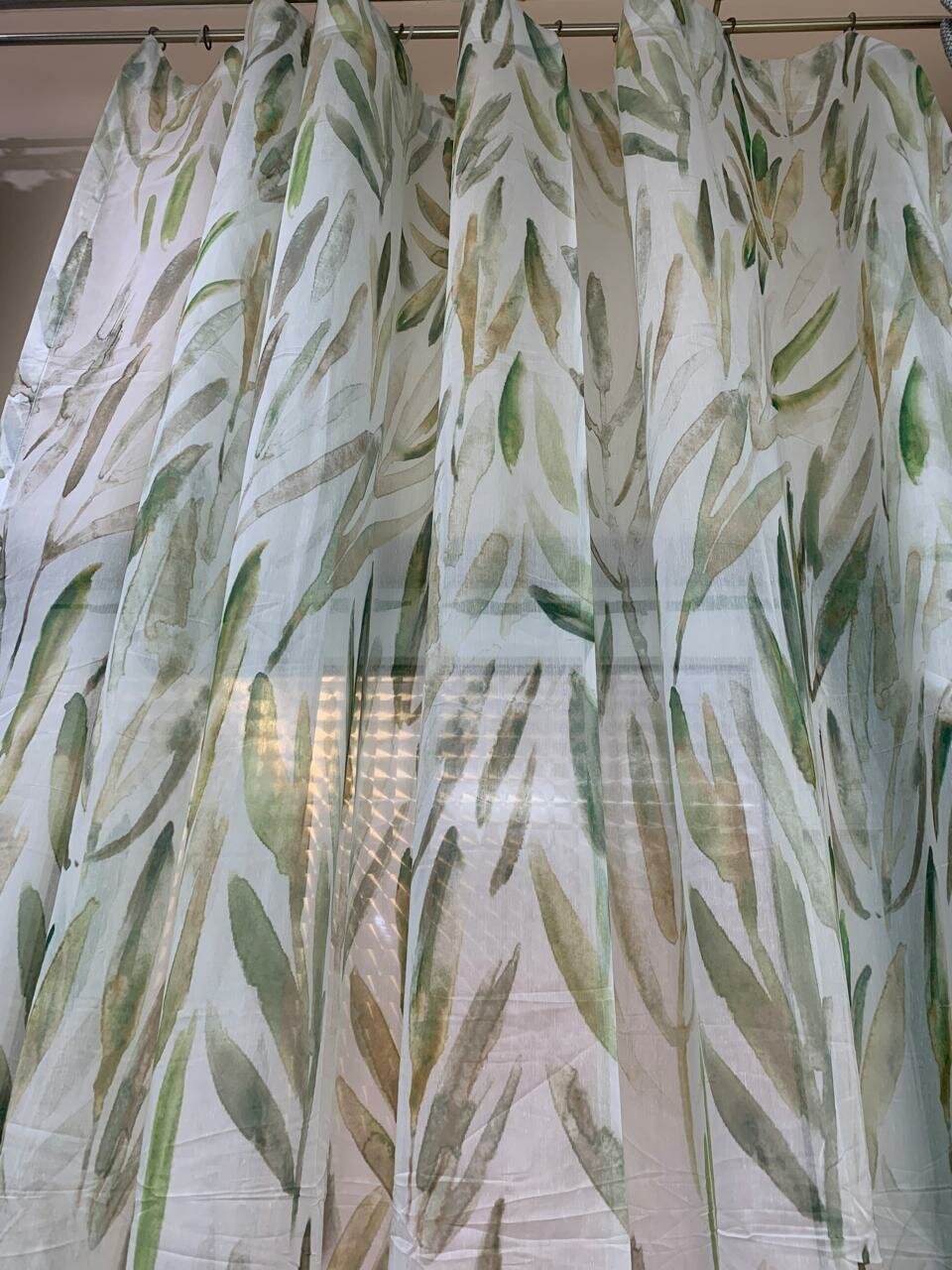 Тюль с печатью на батисте с дизайном Green Palm Beach 299 х 274 см