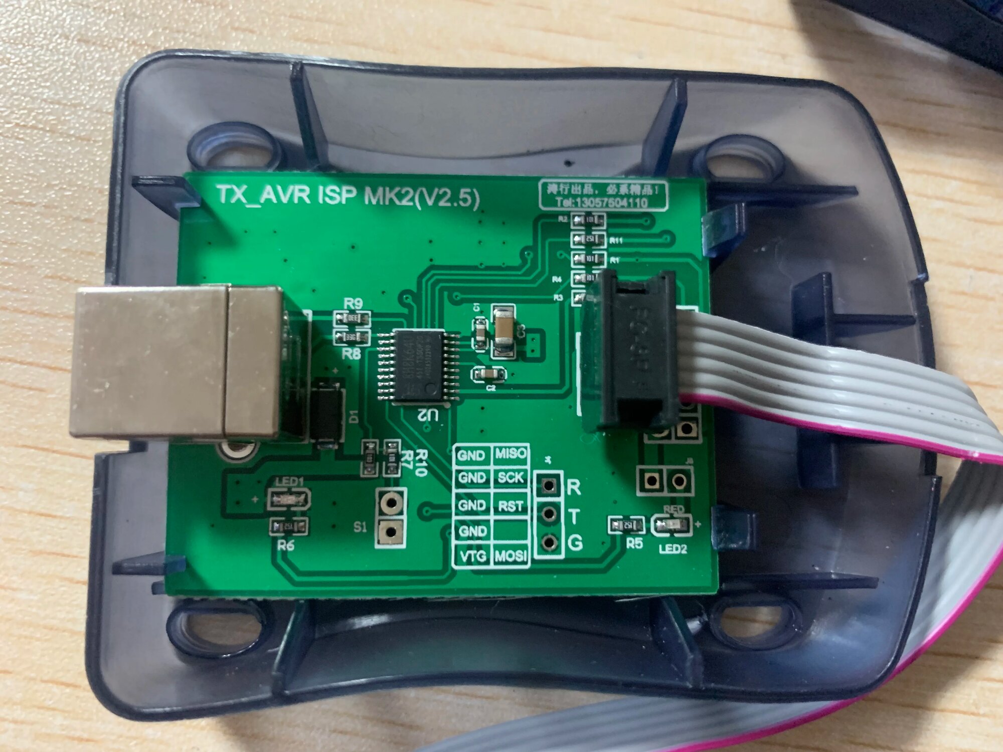 Программатор AVRISP STK500 AVR USB Atmaga Attiny AVR ISP MKII XP2 AVR ISP mk2, AVR ISP MKII — фото 1