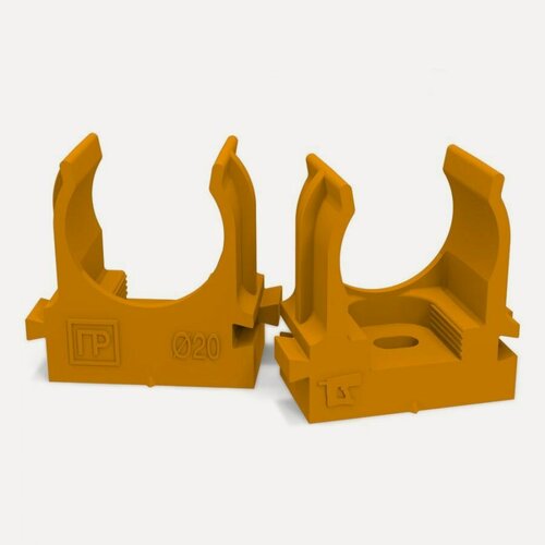 Изображение товара Крепеж-клипса для труб для прямого монтажа оранжевая d20 мм (100шт) Промрукав