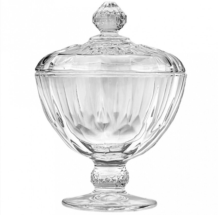 Сахарница, стекло, прозрачная, с крышкой, 2 предмета, 250 мл