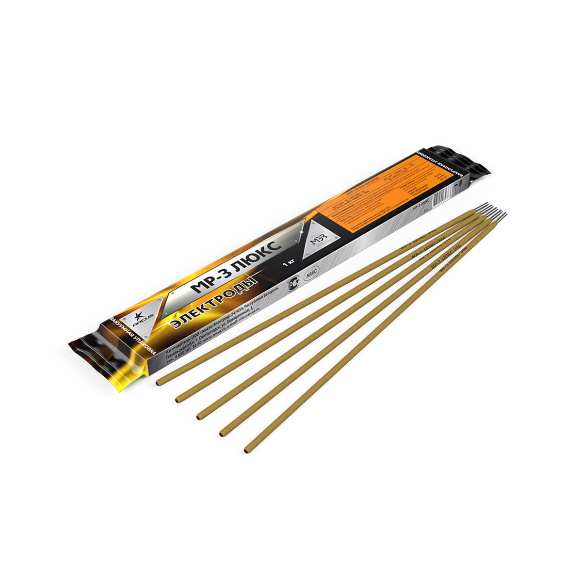 Электроды сварочные МЭЗ МР-3 Люкс 2 мм 1 кг вакуумная упаковка