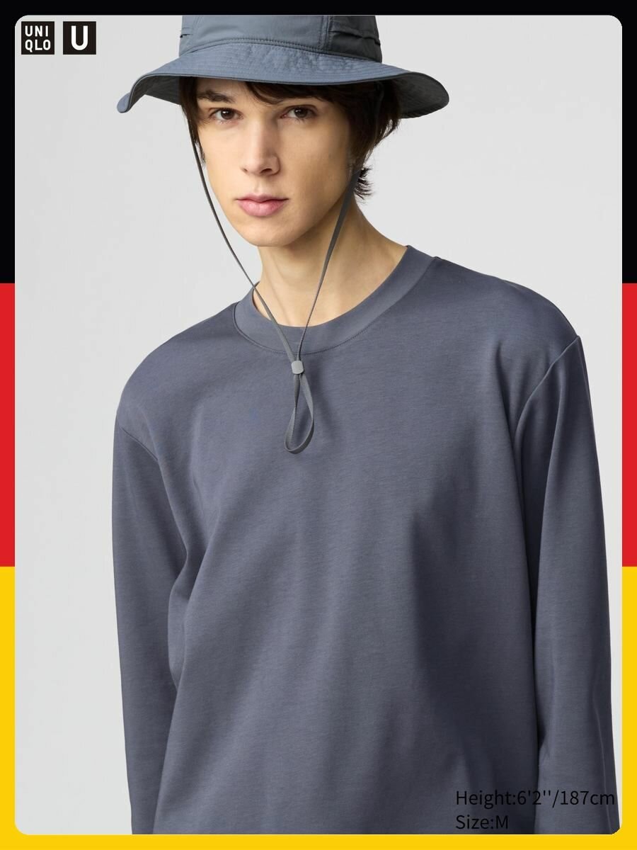 Лонгслив спортивный Uniqlo, размер M, , серый