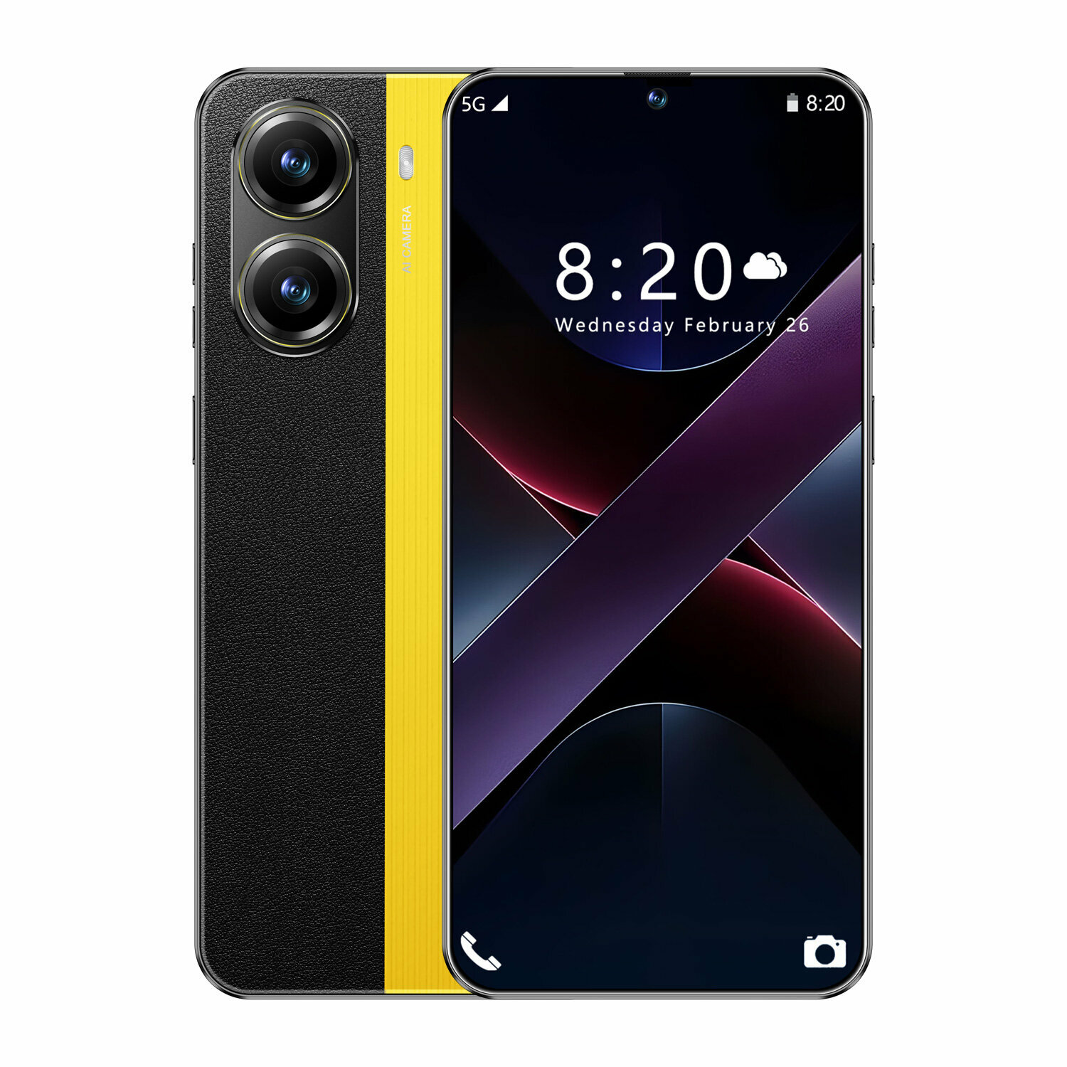 Смартфон X7 Pro Ростест (EAC) 12/512 ГБ, желтый，Dual: nano SIM + eSIM，Мобильный телефон