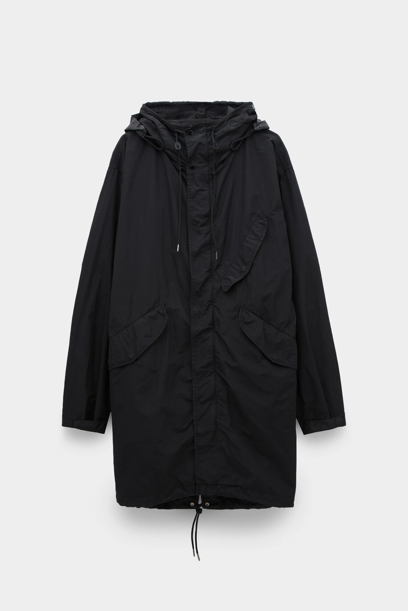 Парка C.P. COMPANY flatt nylon goggle fishtail parka, размер 48, черный