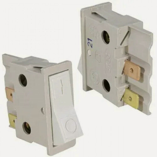 Изображение товара Переключатель клавишный ВК33 Б15 2,5A on-off*2 белый клавишный 15*36мм