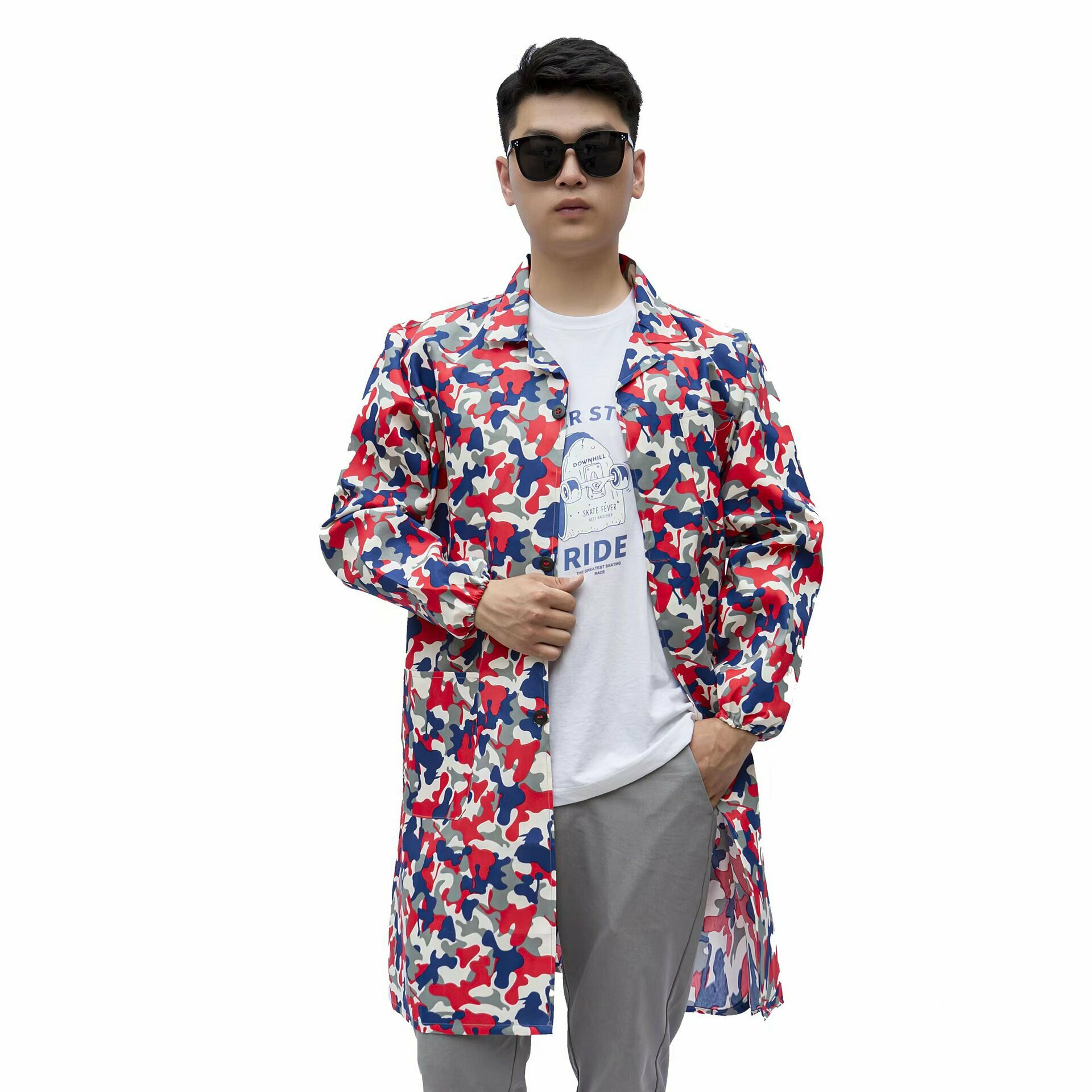 Спецодежда, камуфляж, красная, с узором, размер маленький