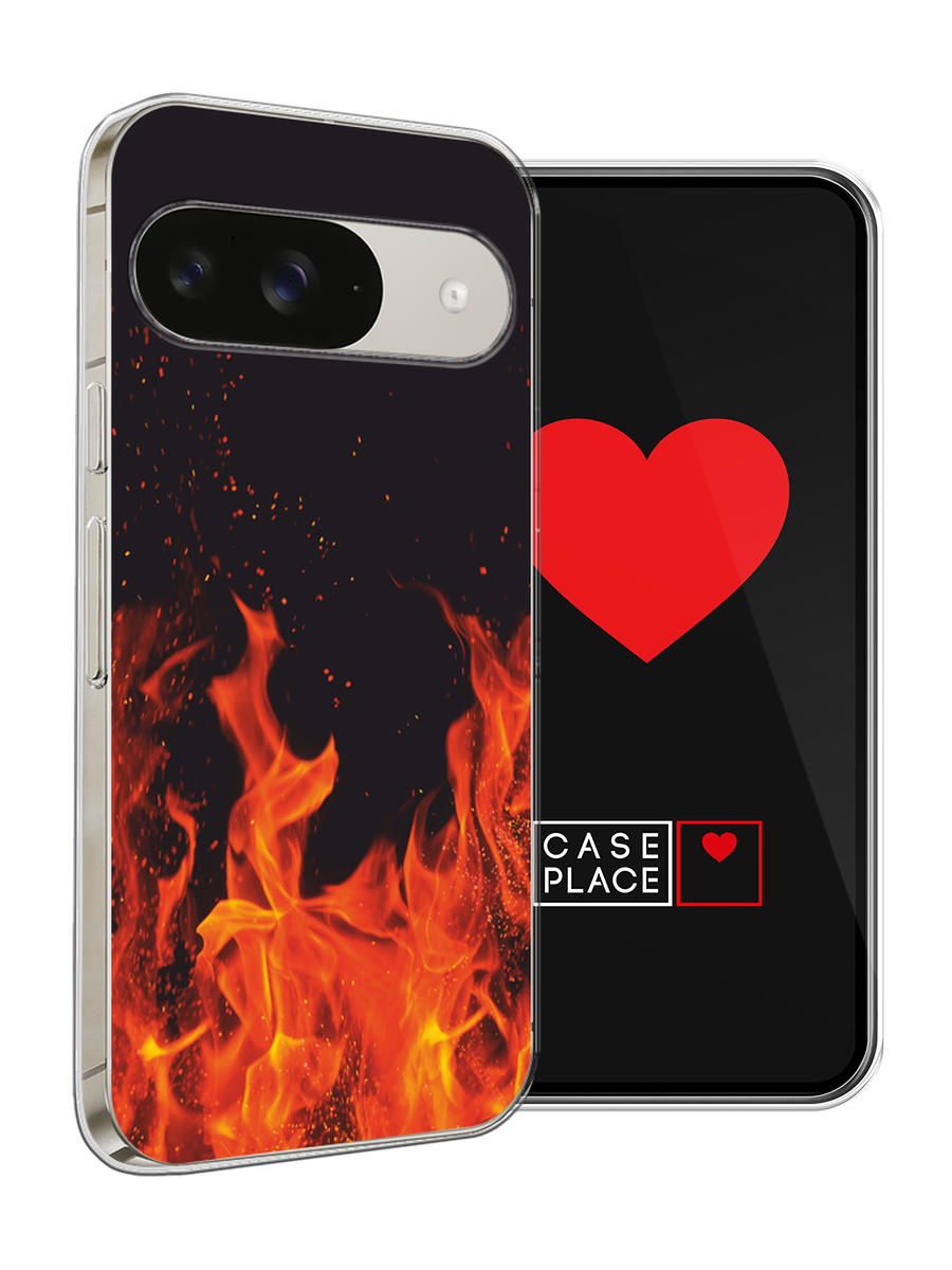 Чехол на Google Pixel 9 / Гугл Пиксель 9 с принтом Все в огне — фото 1
