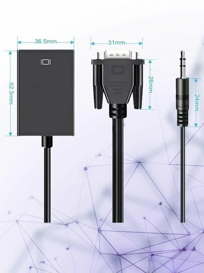 Кабель переходник адаптер с аудио для ПК VGA на HDMI — фото 1