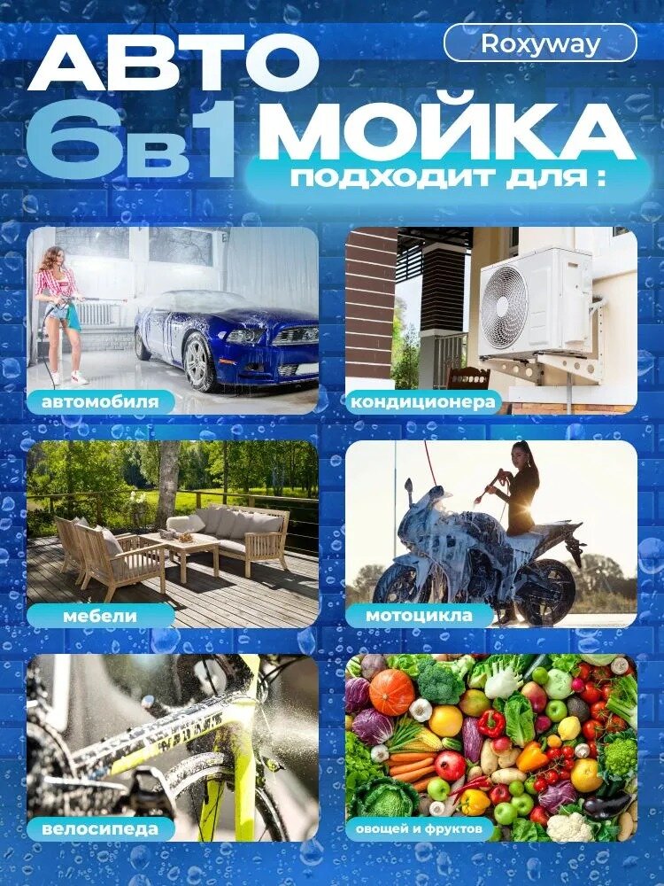 Аккумуляторная автомойка , высокого давления , для автомобиля в кейсе, 2 аккумулятора, минимойка с пенообразователем — фото 1