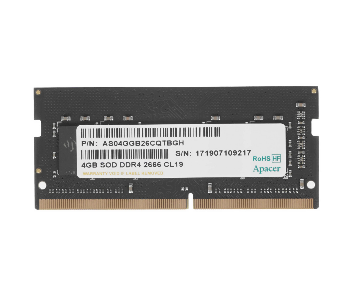 Модуль памяти для ноутбука APACER SODIMM 4GB PC21300 DDR4 SO4 ES.04G2V. KNH