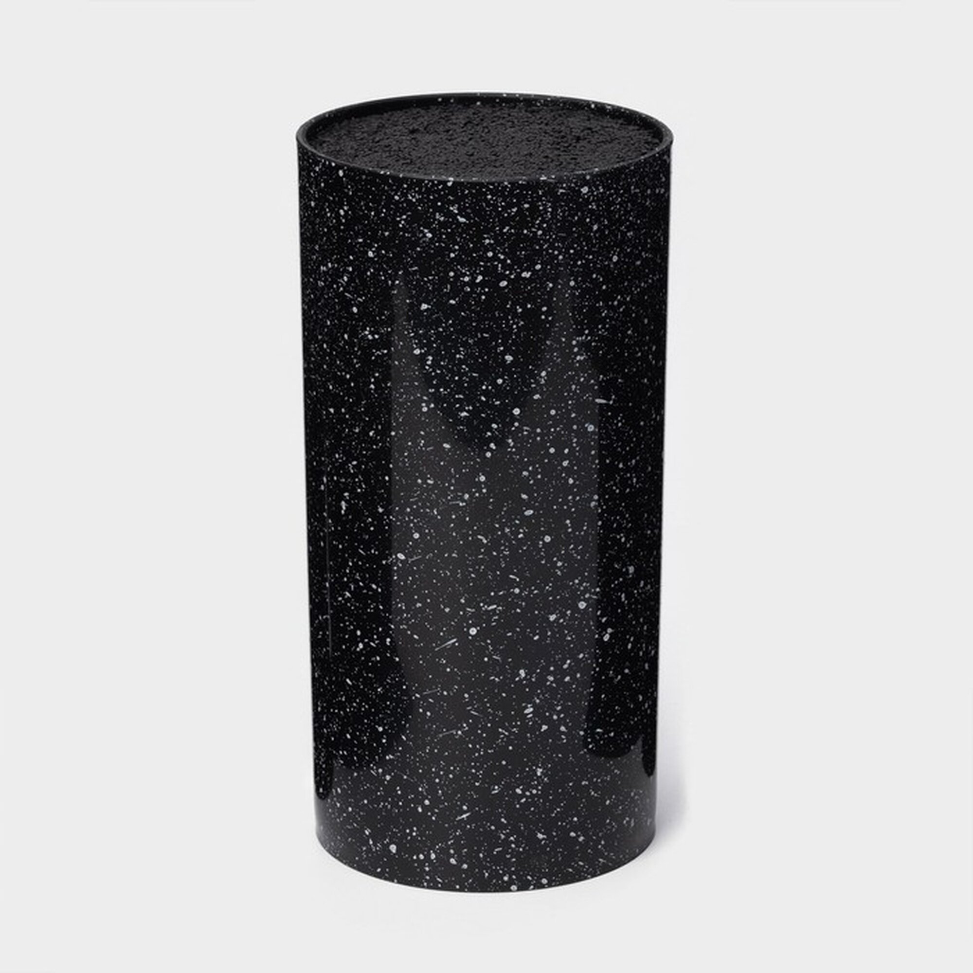 Подставка под ножи с наполнителем «Чёрный гранит» 22×11 см цвет чёрный