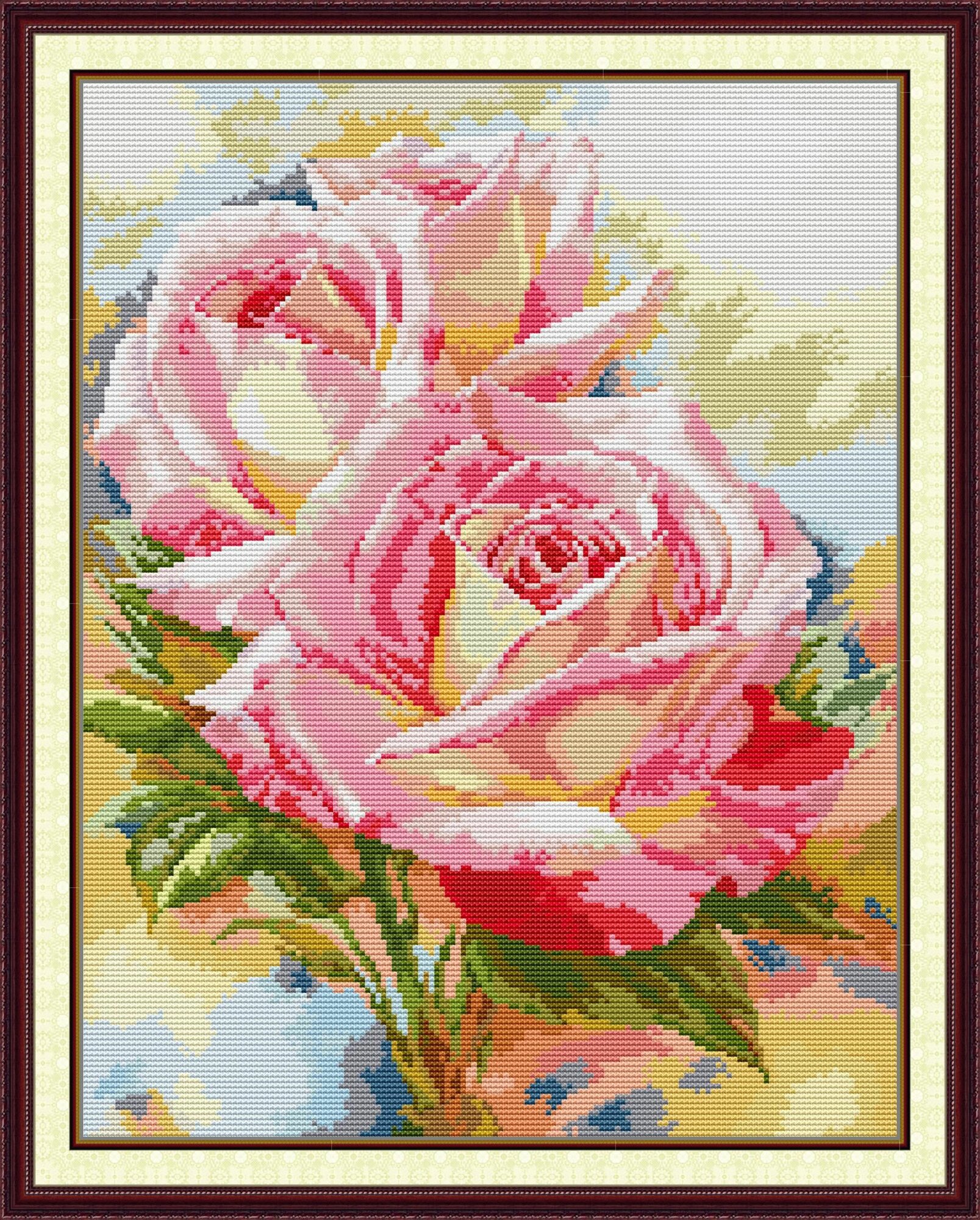 NKFвышивка крестом наборы, Схема на 14CT "Разноцветный вазон",35*44CM