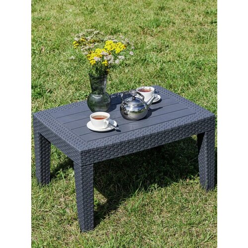 Кофейный пластиковый садовый столик LANA в цвете графит 4343₽