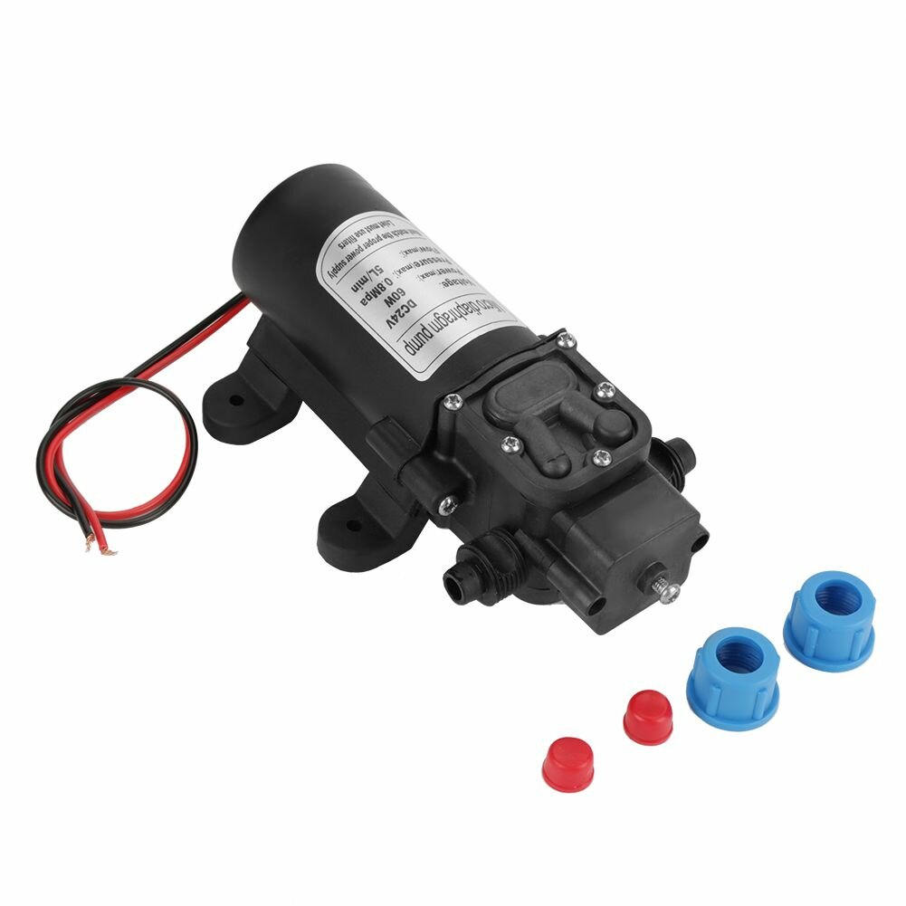 5L Миниатюрный водяной насос DC24V 60W Электрический мембранный самовсасывающий циркуляционный насос высокого давления высокого давления