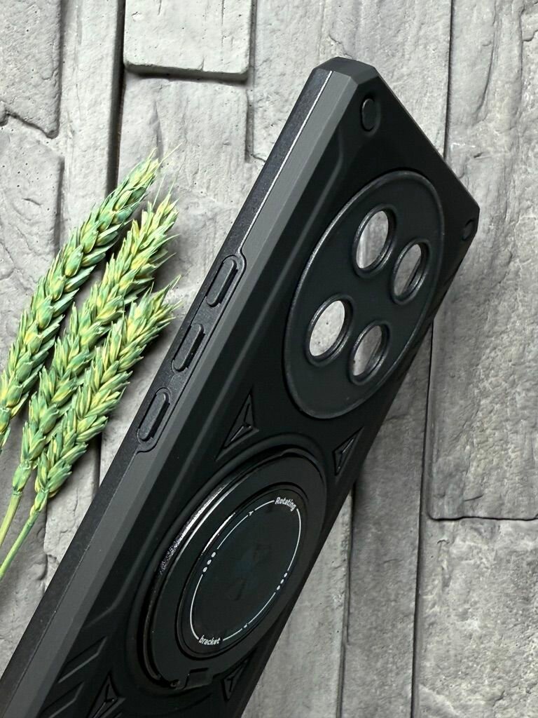 Чехол противоударный для Honor X9C ( Хонор Икс9С / Х9Ц ) с функцией подставки, с кольцом-держателем, ударопрочный, усиленный, черный — фото 1