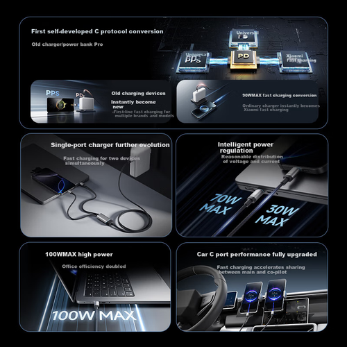 CUKTECH Cooltech 10 Super Electric Power Line Type-C Data Cable One Drag Two Fast Charge 100W Charging Line CTO2C for Xiaomi/Huawei/Apple 16/15 Smartphones and Notebooks