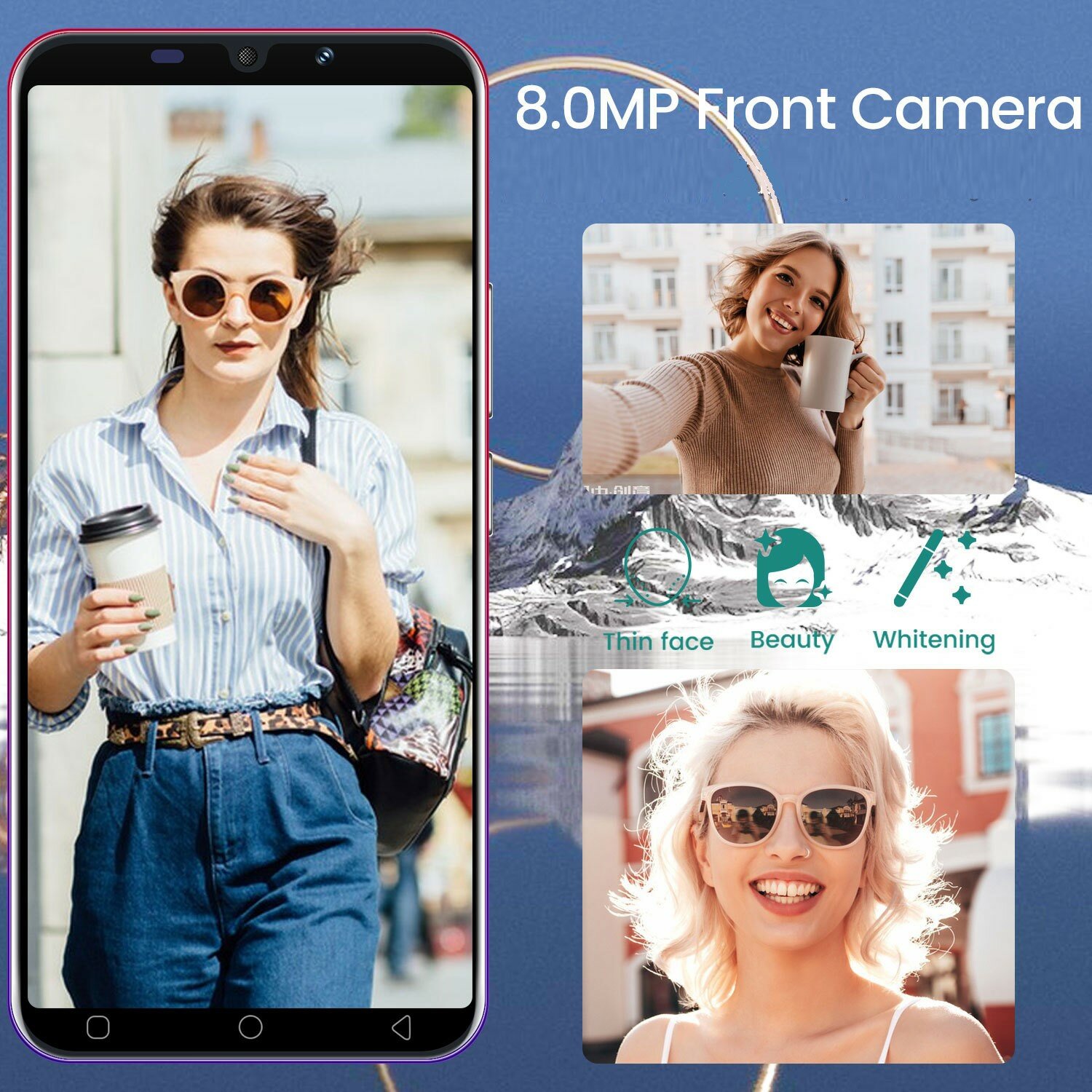 Смартфон Reno 8, 4G, диагональ 5", ANDROID 10, память 6Гб+128Гб, красный градиент — фото 1